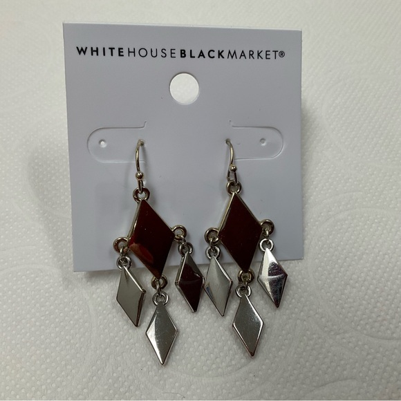 WHBM EARRINGS NEW SILVER TONE - Picture 1 of 2